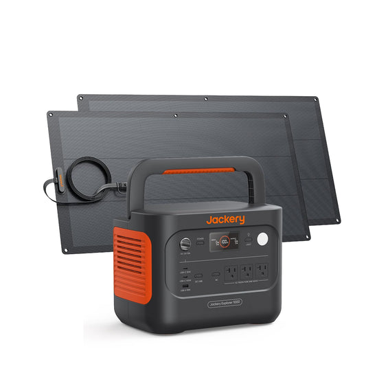 Jackery Explorer 1000 v2 Portable Power Station,1070Wh LiFePO4 Battery,1500W AC/100W USB-C Output, 1 Hr Fast Charge, Solar Generator for Camping,Emergency, RV, Off-Grid Living(Dune White)