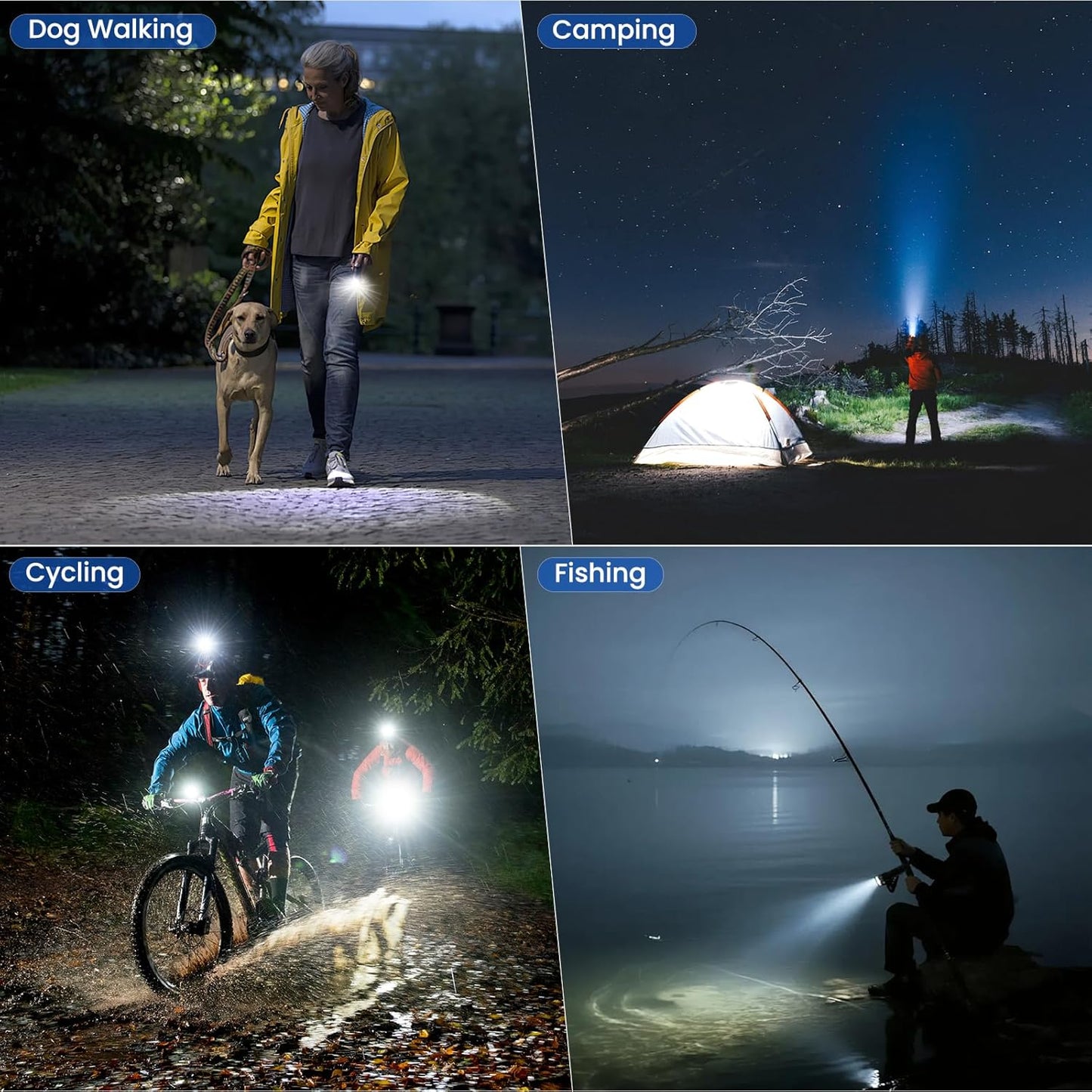 MILAOSHU 4 Pack Flashlight Rechargeable 99,000 High Lumens, Super Bright Rechargeable Flashlights for Home, Powerful LED Flash Light with 5 Light Modes, IPX7 Waterproof for Outdoor, Camping