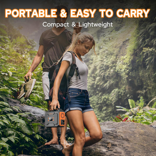 Portable Power Station 300W with Solar Panel 60W Foldable, 110V AC Outlet Camping Solar Power Bank Generator with Panels, 100W USB C Power Bank Fast Charging for Laptop Smart Devices RV Van Outdoor
