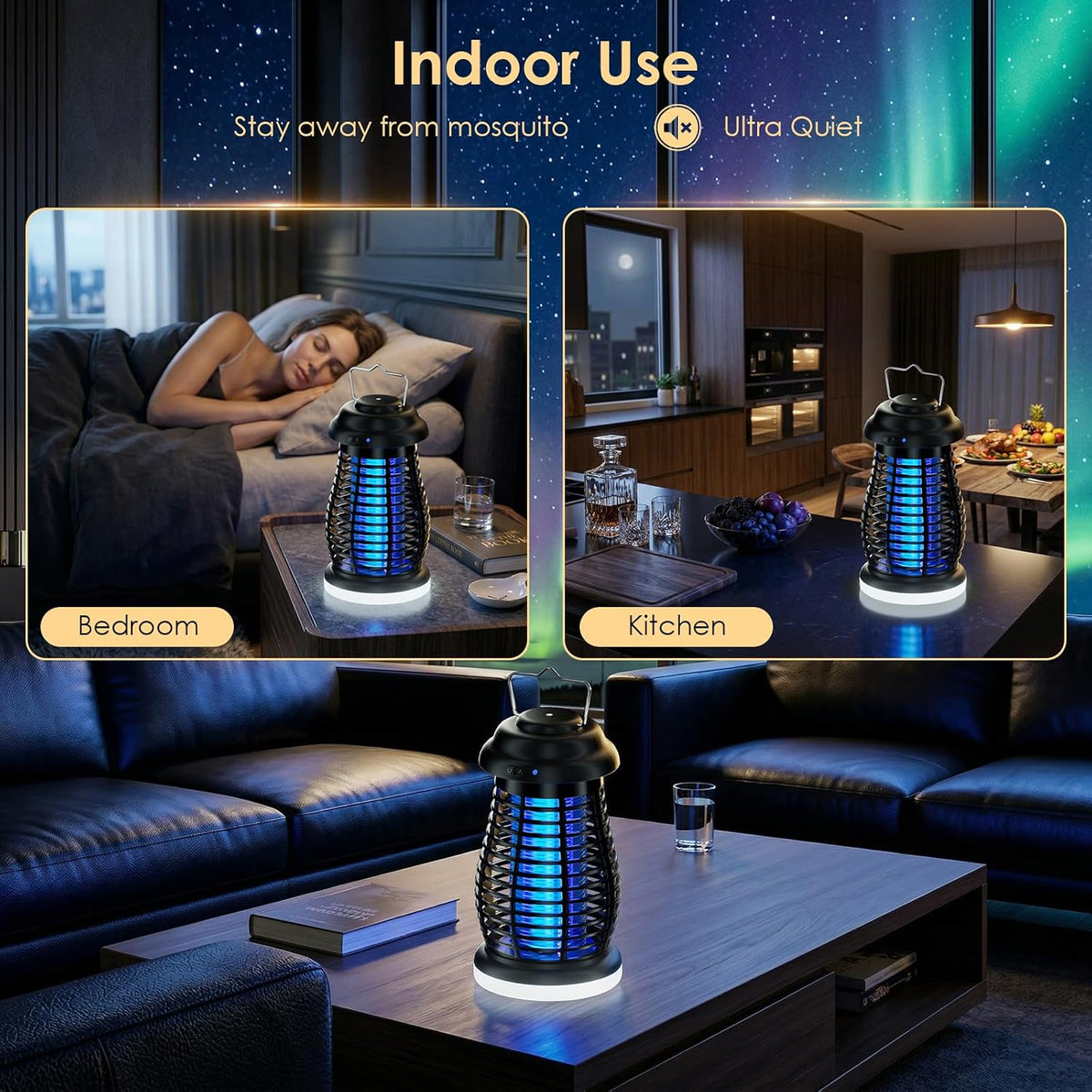 Cordless 4200V Rechargeable Bug Zapper, Portable Fly & Mosquito Trap