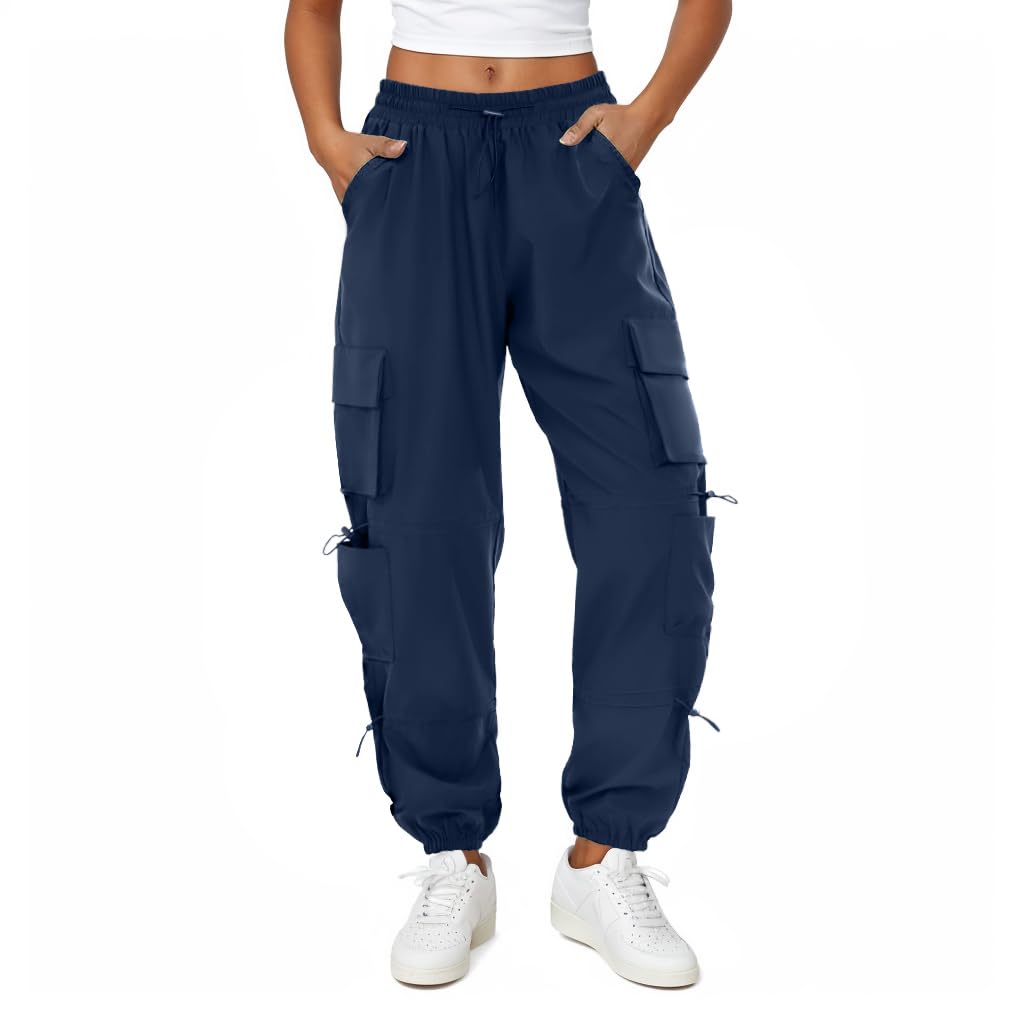 COPYLEAF Parachute Cargo Pants Women with 6 Pockets Quick Dry Hiking Pants