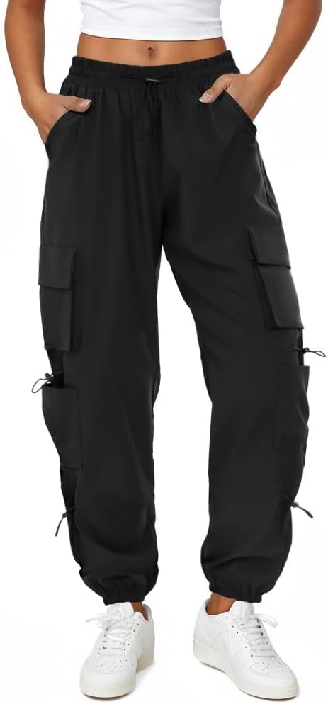COPYLEAF Parachute Cargo Pants Women with 6 Pockets Quick Dry Hiking Pants