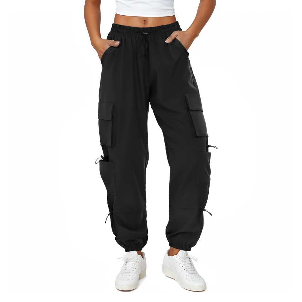 COPYLEAF Parachute Cargo Pants Women with 6 Pockets Quick Dry Hiking Pants