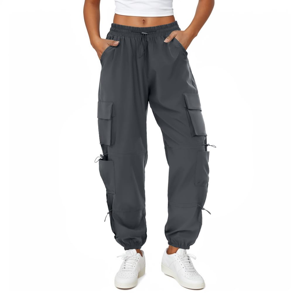 COPYLEAF Parachute Cargo Pants Women with 6 Pockets Quick Dry Hiking Pants