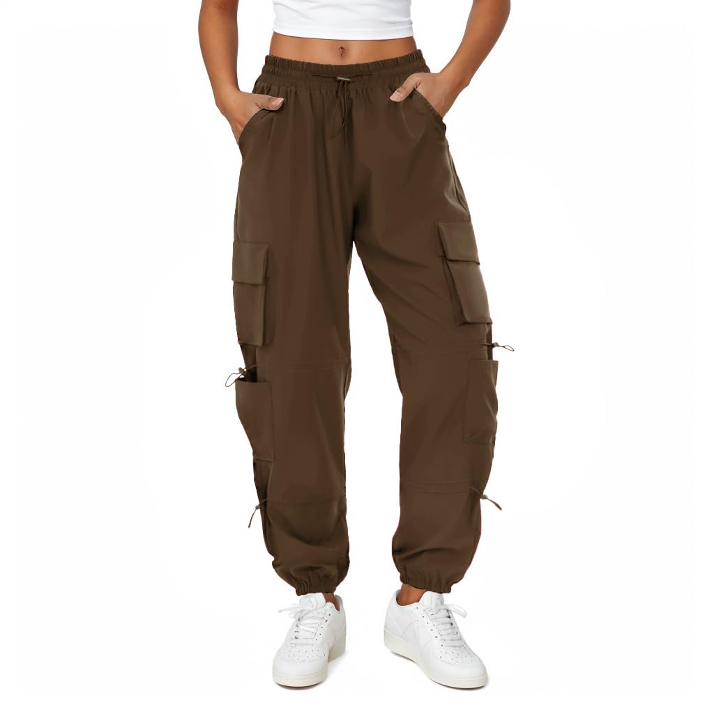 COPYLEAF Parachute Cargo Pants Women with 6 Pockets Quick Dry Hiking Pants