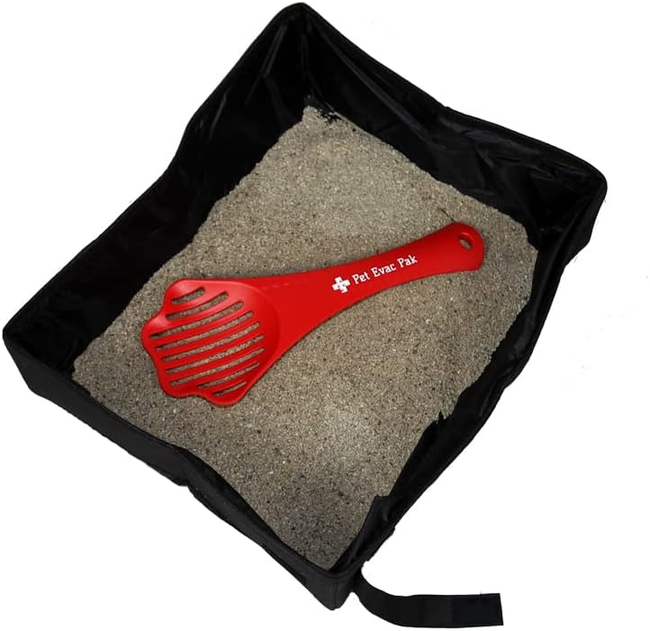 Emergency Kit for Cats in Cinch Bag | First Aid, Food, Water, Litter Box, Safety Supplies