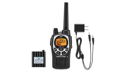 Midland GXT1000X3VP4 GMRS Two-Way Radio (50-Channel, Long Range, 142 Privacy Codes, SOS, NOAA, Rechargeable Nickle Battery, Black/Silver, 3-Pack)