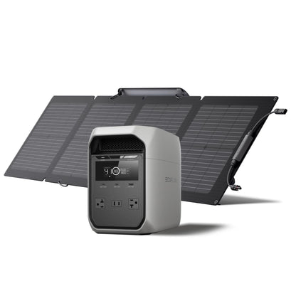 EF ECOFLOW Solar Generator Delta 2 with 220W Solar Panel, 1024Wh LFP(LiFePO4) Battery, 1800W AC/100W USB-C Output, Fast Charging Portable Power Station for Home Backup Power, Camping & RVs