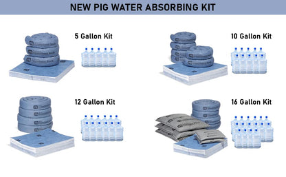 PIG Water Absorbing Kit - 10-Gallon Absorbency per kit - Blue - PM50491