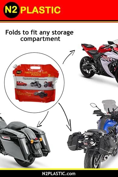 2-Gallon Foldable Gas Pouch for Motorcycles, Cars & Emergency Storage