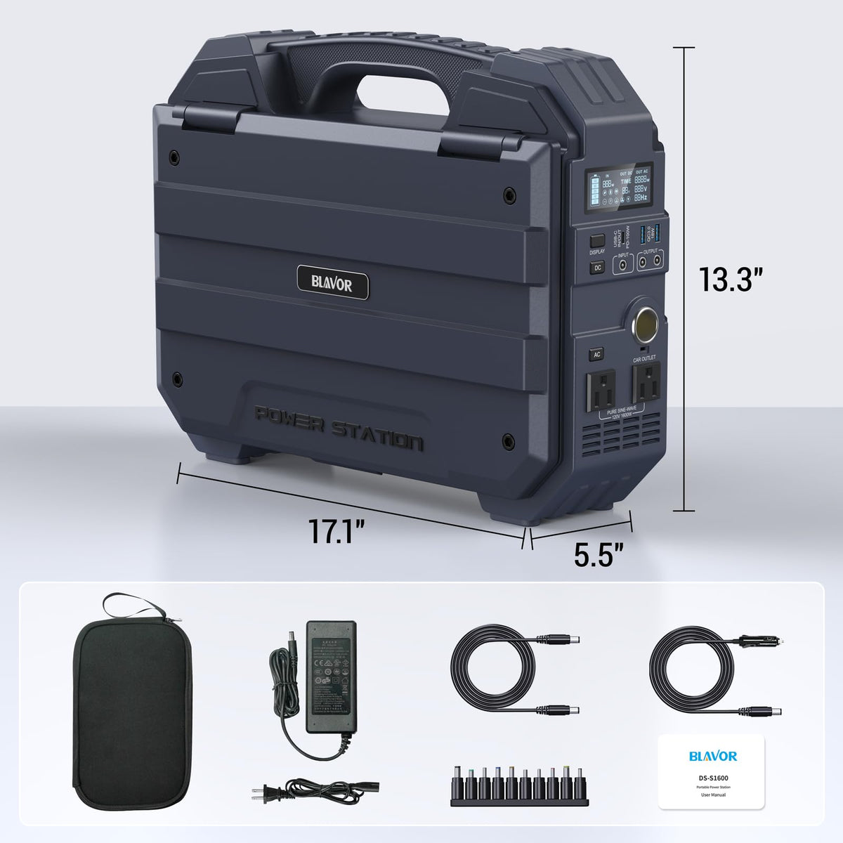 BLAVOR 1600W Solar Generator, 1024Wh Power Station with Built-In 40W Panel