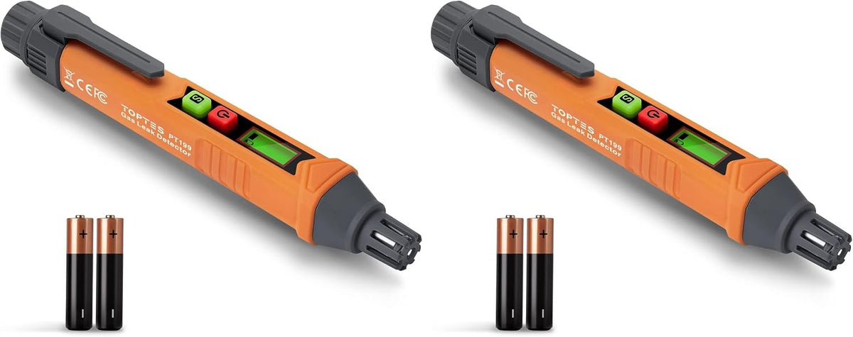 PT199 Natural Gas Leak Detector with Audible/Visual Alarm, Methane & Propane, Orange