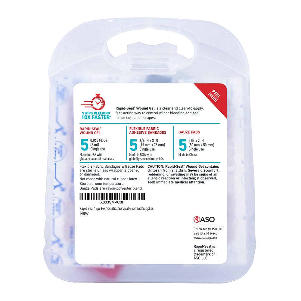 Rapid-Seal Hemostatic Wound Gel, 2 Tube, Stops Bleeding in Seconds