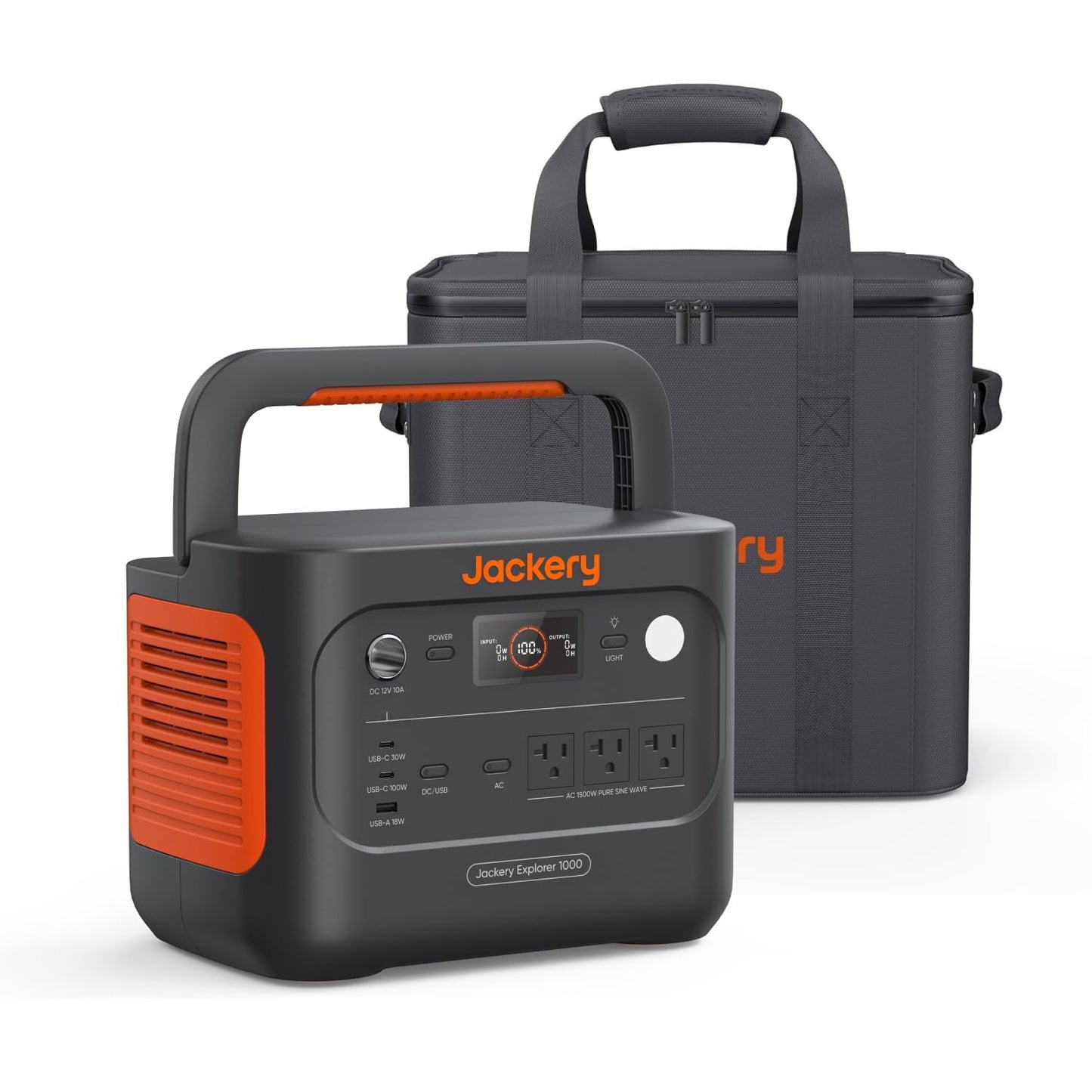 Jackery Explorer 1000 v2 Portable Power Station,1070Wh LiFePO4 Battery,1500W AC/100W USB-C Output, 1 Hr Fast Charge, Solar Generator for Camping,Emergency, RV, Off-Grid Living(Dune White)