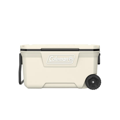 Coleman Classic Series Insulated Portable Rolling Cooler with Wheels, Leak-Resistant Outdoor Hard Cooler Keeps Ice up to 5 Days, 100-Quart