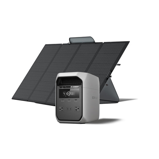 EF ECOFLOW Solar Generator Delta 2 with 220W Solar Panel, 1024Wh LFP(LiFePO4) Battery, 1800W AC/100W USB-C Output, Fast Charging Portable Power Station for Home Backup Power, Camping & RVs