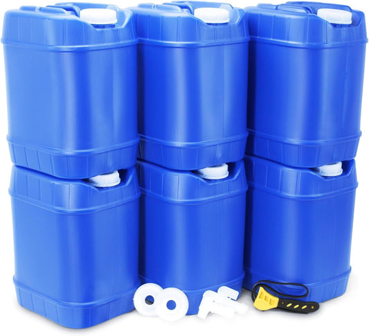 5-Gallon Stackable Water Storage Containers, 4-Pack
