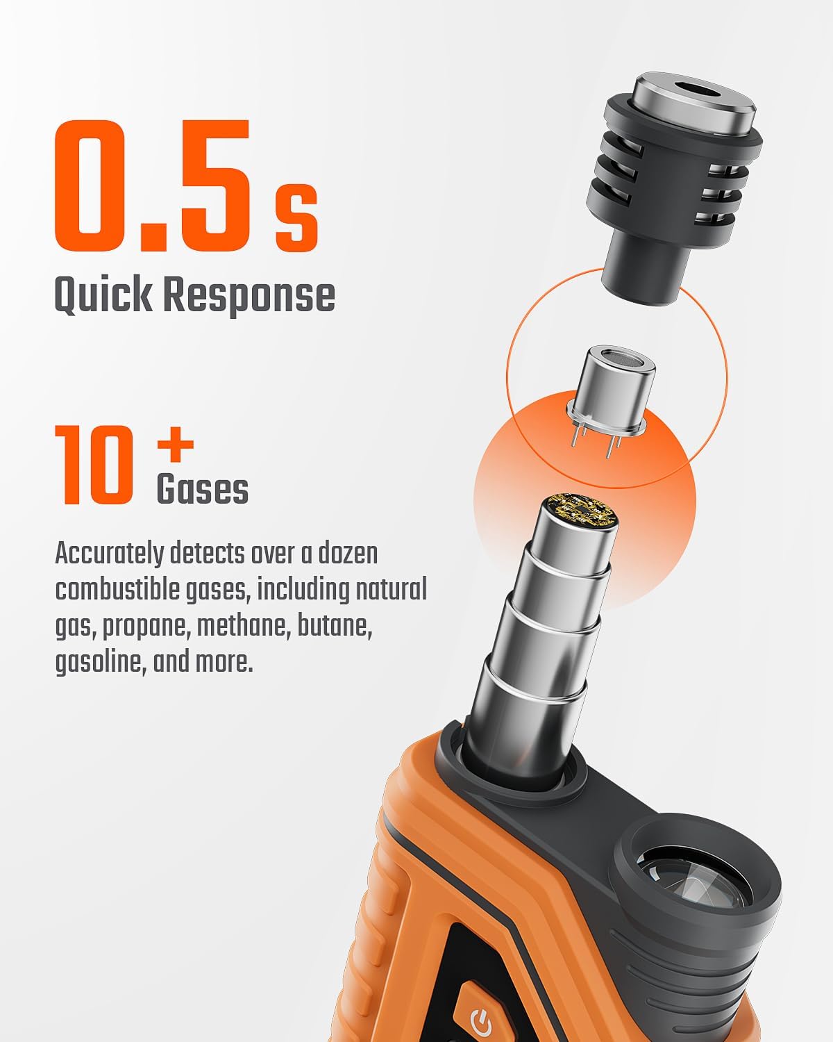 TopTes PT760 Rechargeable Gas Detector with 12-in. Probe, %LEL Detection & Flashlight