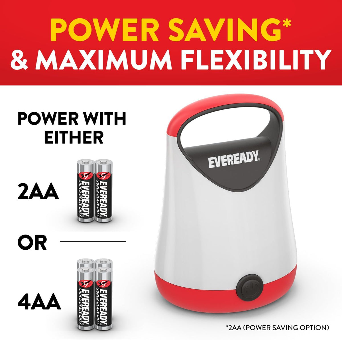 Eveready LED Camping Lantern X-250, 2-Pack, Water-Resistant, 100-Hour Runtime