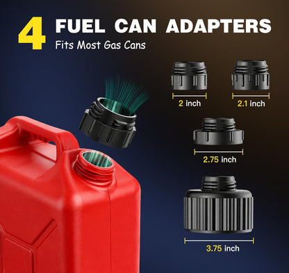 Keimi 5 GPM Cordless Fuel Transfer Pump with Auto-Stop & Hand Trigger Nozzle, Compatible with DeWalt 20V & Milwaukee 18V Batteries, Gas Can Pump for Gasoline/Diesel, 51" Hose & 4 Adapters