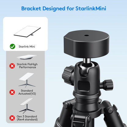 Starlink Mini Tripod Mount Kits, WindPro Wind-Resistant Design, Adjustable Height and Angle Tripod Mounting Kit with Starlink Mini Satellite for Camping and RV Travel