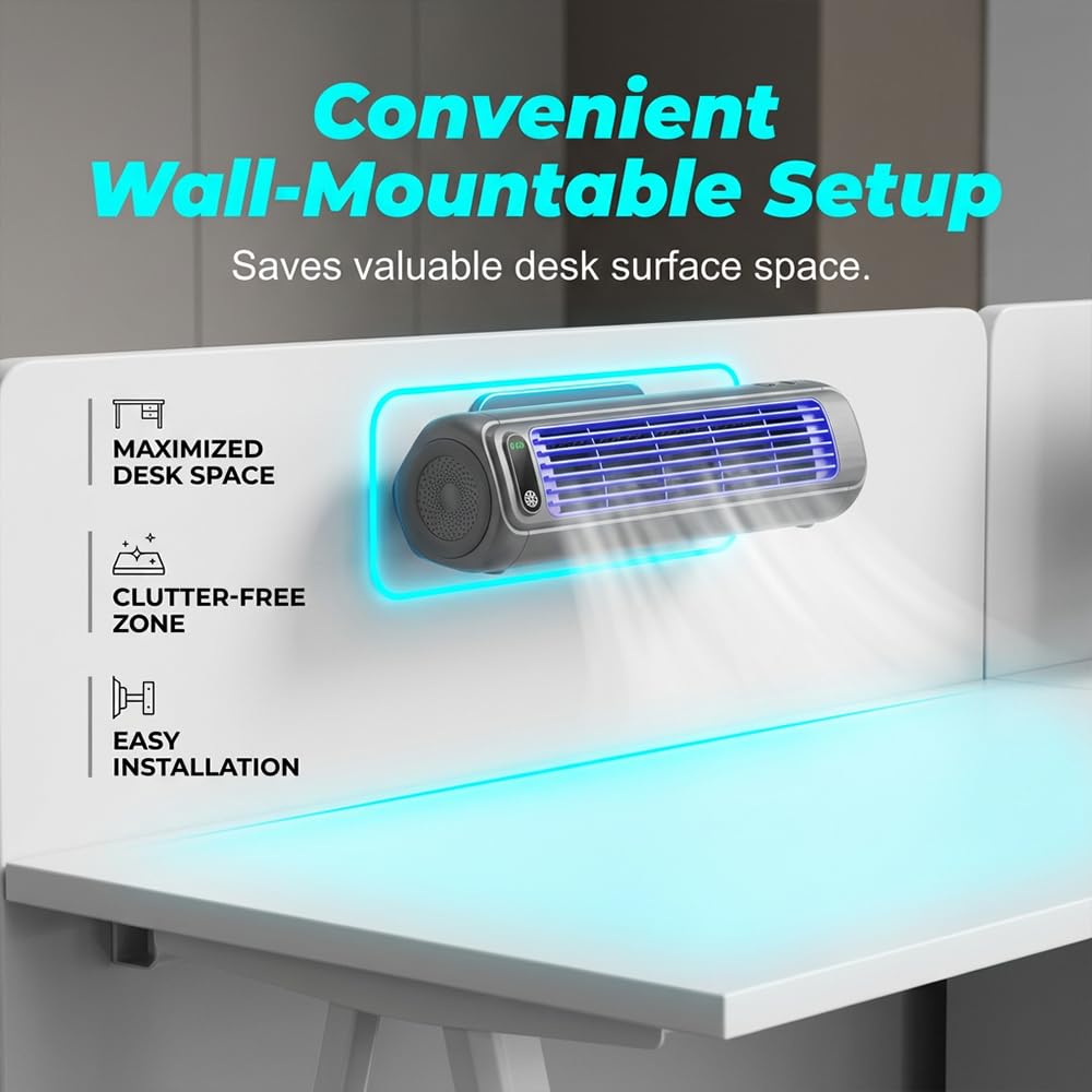 2026 New Summer Cooling Ace Portable Air conditioner, Upgrade Cooling Fan with 3 Speeds & LED Touch Screen, USB Charging Tower Fan for Bedroom Office Home (Grey)