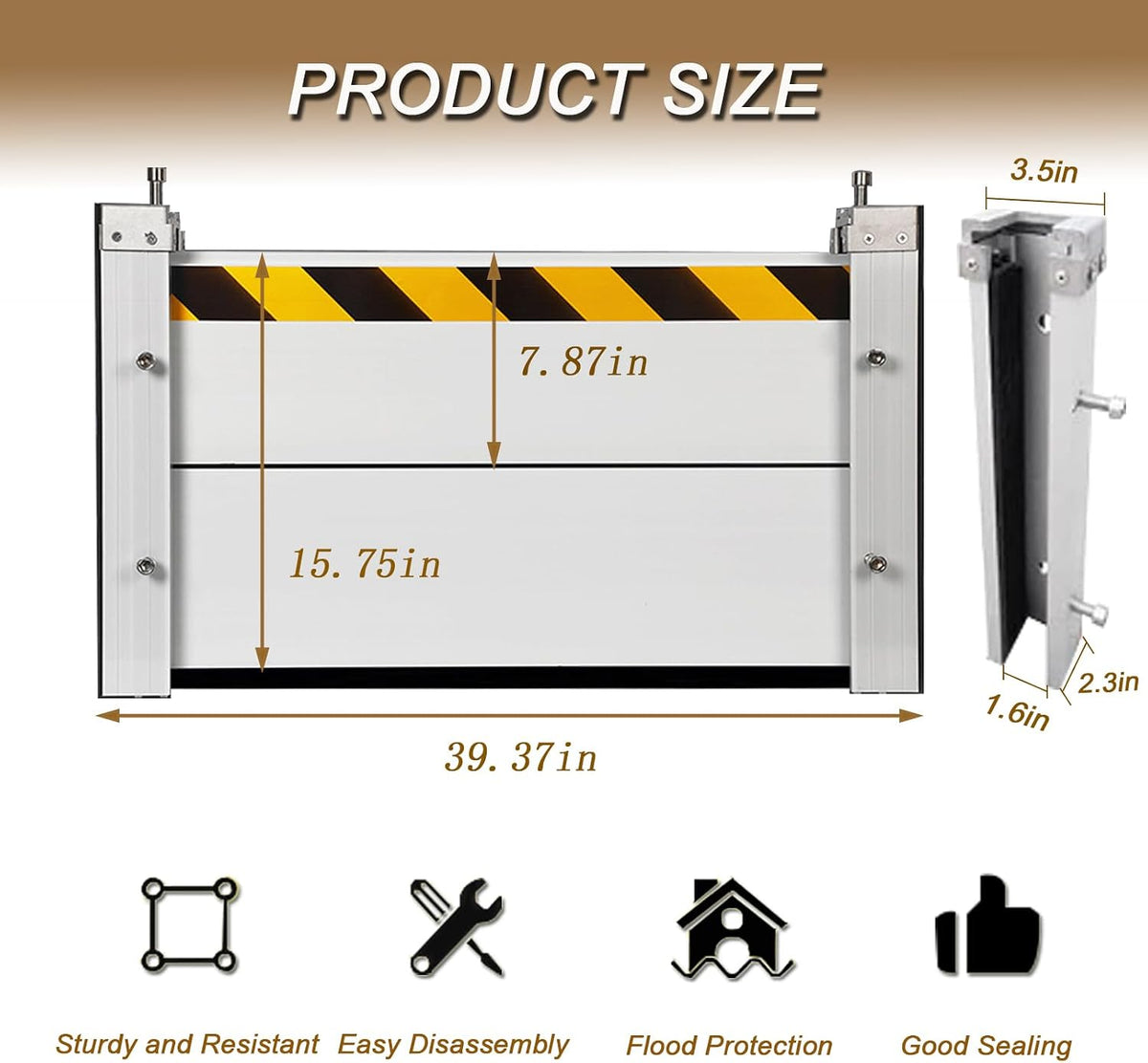 Aluminum Flood Barrier, Flood Protection Barrier(39.37x15.75in)