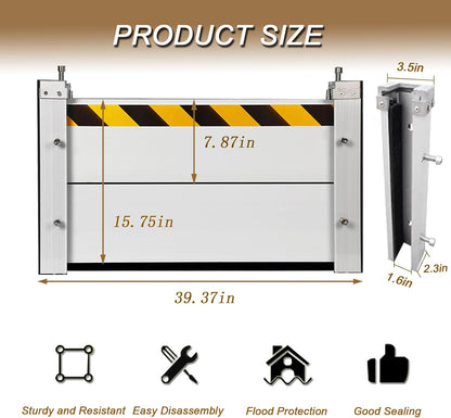 Aluminum Flood Barrier, Flood Protection Barrier(39.37x15.75in)