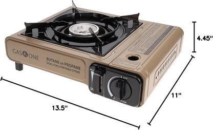 GasOne GS-3400P Dual-Fuel Propane/Butane Camping Stove with Carrying Case