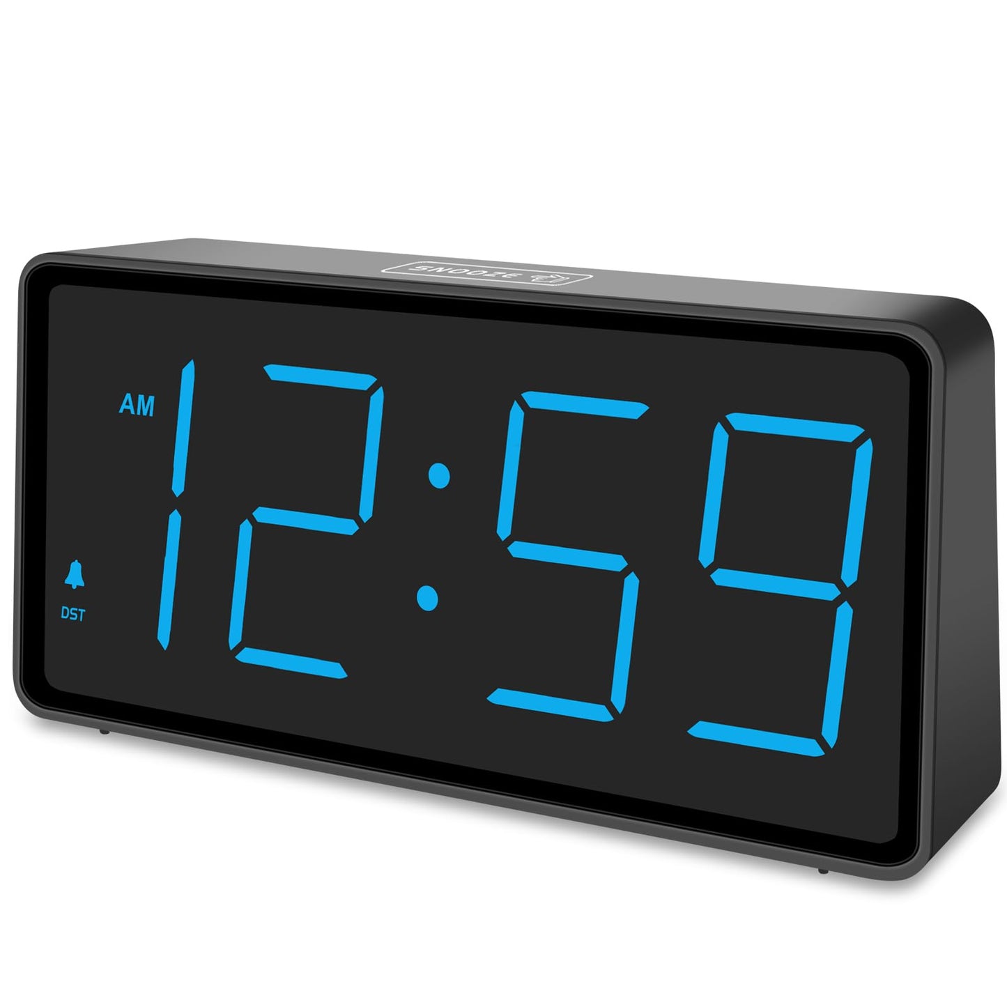 Peakeep Battery Operated Digital Alarm Clock for Bedrooms Cordless - Auto/Manual Dimmer, Volume Adjustable, Large Big Numbers Display, Dual Power Supply