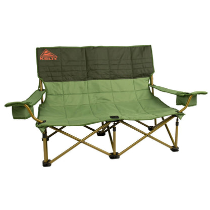 Kelty Low Loveseat Oversized 2-Person Heavy Duty Folding Camp Chair, Double Seat for Soccer Games, Tailgating, Beach Days (Low Height/Dark Shadow)