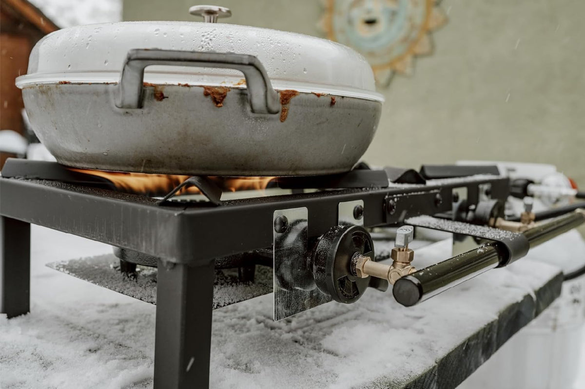 GasOne High-Pressure Propane Burner with Heat Shield & Guard for Outdoor Cooking