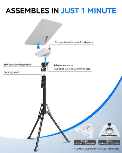 Starlink Mini Tripod Mount Kits, WindPro Wind-Resistant Design, Adjustable Height and Angle Tripod Mounting Kit with Starlink Mini Satellite for Camping and RV Travel