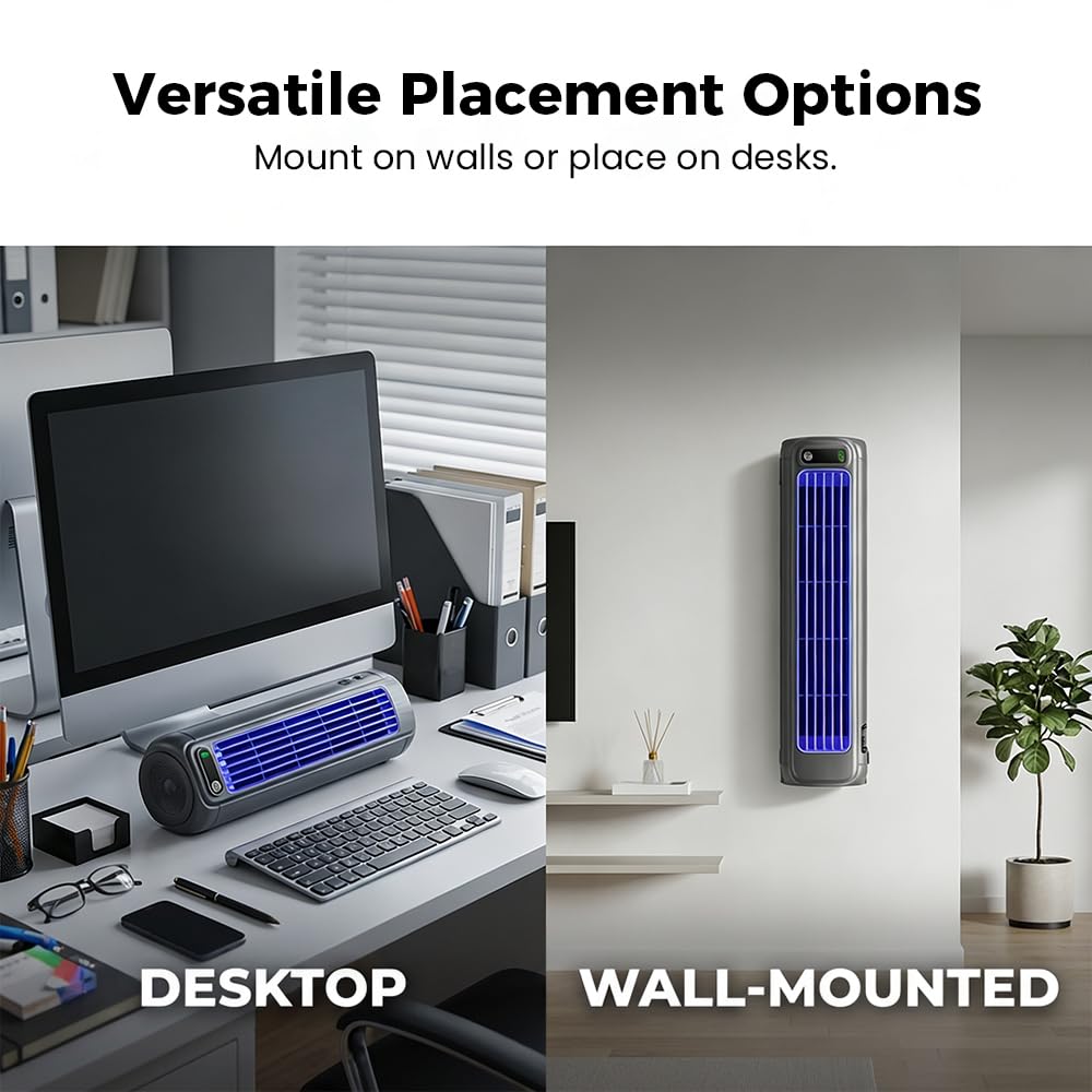 2026 New Summer Cooling Ace Portable Air conditioner, Upgrade Cooling Fan with 3 Speeds & LED Touch Screen, USB Charging Tower Fan for Bedroom Office Home (Grey)
