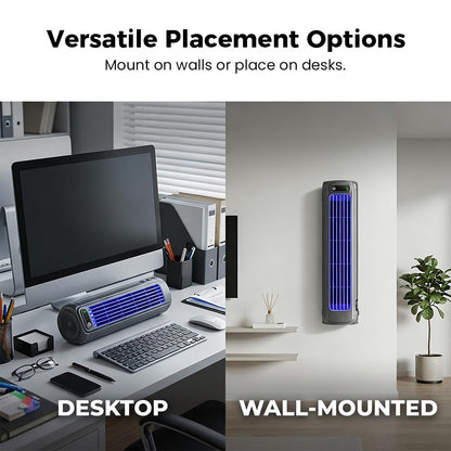 2026 New Summer Cooling Ace Portable Air conditioner, Upgrade Cooling Fan with 3 Speeds & LED Touch Screen, USB Charging Tower Fan for Bedroom Office Home (Grey)