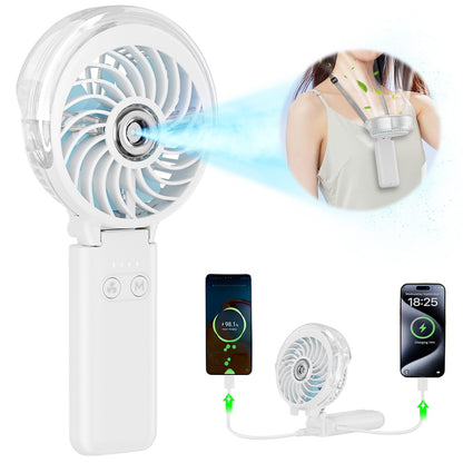 HandFan 5200mAh Rechargeable Handheld Misting Fan, Portable Mister, Royal Blue