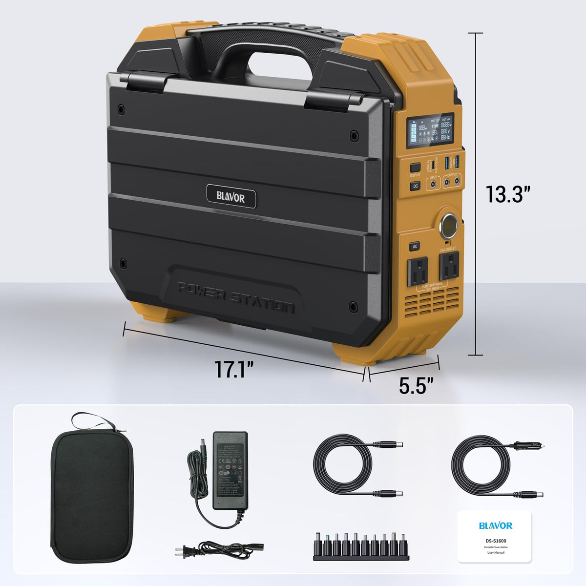 BLAVOR 1600W Solar Generator, 1024Wh Power Station with Built-In 40W Panel