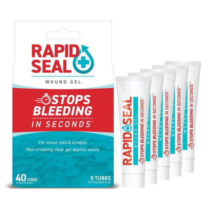 Rapid-Seal Hemostatic Wound Gel, 2 Tube, Stops Bleeding in Seconds