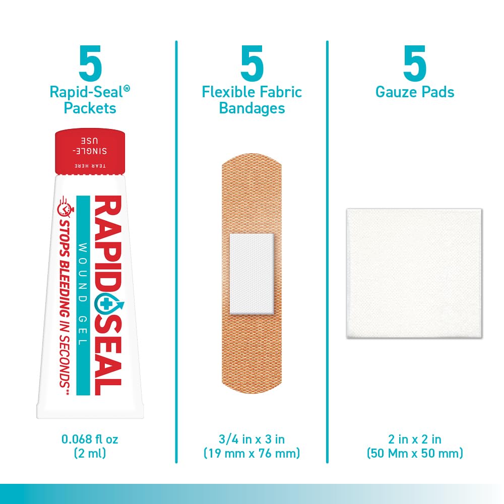 Rapid-Seal Hemostatic Wound Gel, 2 Tube, Stops Bleeding in Seconds