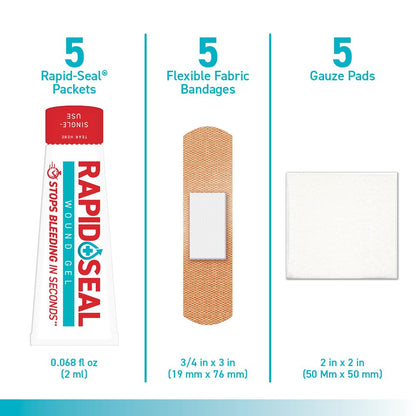 Rapid-Seal Hemostatic Wound Gel, 2 Tube, Stops Bleeding in Seconds