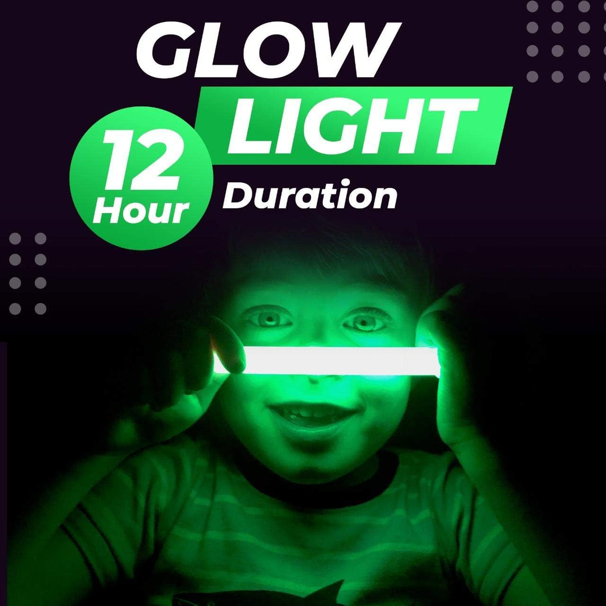 25 Green Glow Sticks, 6 in., Individually Packed with Lanyards, Up to 12-Hour Glow