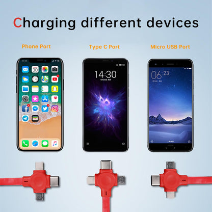 Gartmost 4 Pcs 3 in 1 Retractable Multi Fast Chargers Cable Bulk (3.28FT) with USB C/Micro USB/L and Phone Stand, Compatible with iPhone 17/16/15/14/13/12/11/10/9/8/Android/Tablet