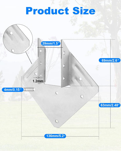 20 Pcs Hurricane Ties Clips,18-Gauge Joist Hangers