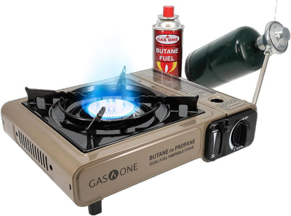 GasOne GS-3400P Dual-Fuel Propane/Butane Camping Stove with Carrying Case