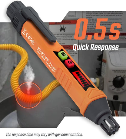 PT199 Natural Gas Leak Detector with Audible/Visual Alarm, Methane & Propane, Orange
