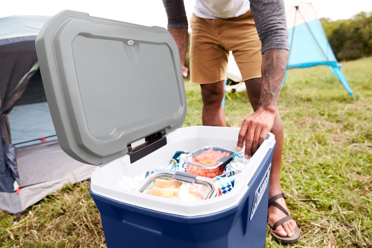 Coleman Classic Series Insulated Portable Rolling Cooler with Wheels, Leak-Resistant Outdoor Hard Cooler Keeps Ice up to 5 Days, 100-Quart