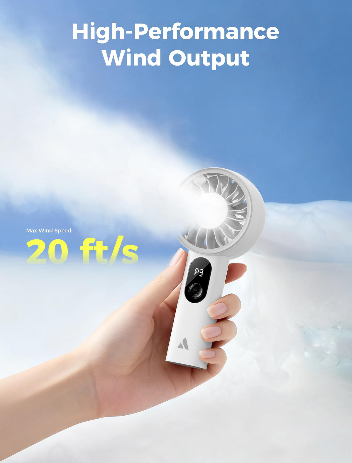 Aecooly Mighty Portable Fan, Powerful Handheld Fan, USB Rechargeable