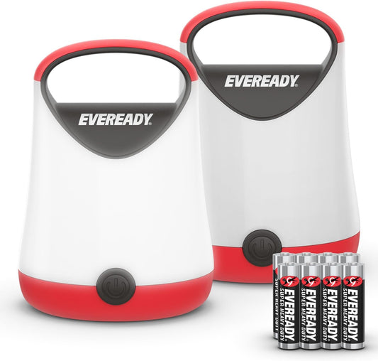 Eveready LED Camping Lantern X-250, 2-Pack, Water-Resistant, 100-Hour Runtime