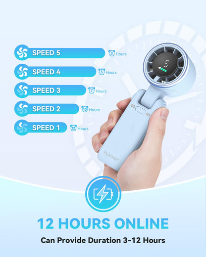 PlayHot Portable Handheld Turbo Fan, Travel Essentials, Gifts for Women/Men
