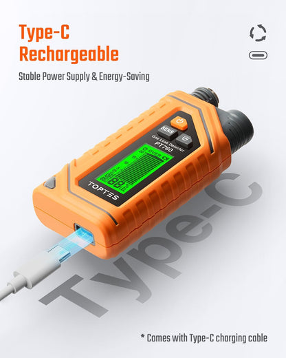 TopTes PT760 Rechargeable Gas Detector with 12-in. Probe, %LEL Detection & Flashlight